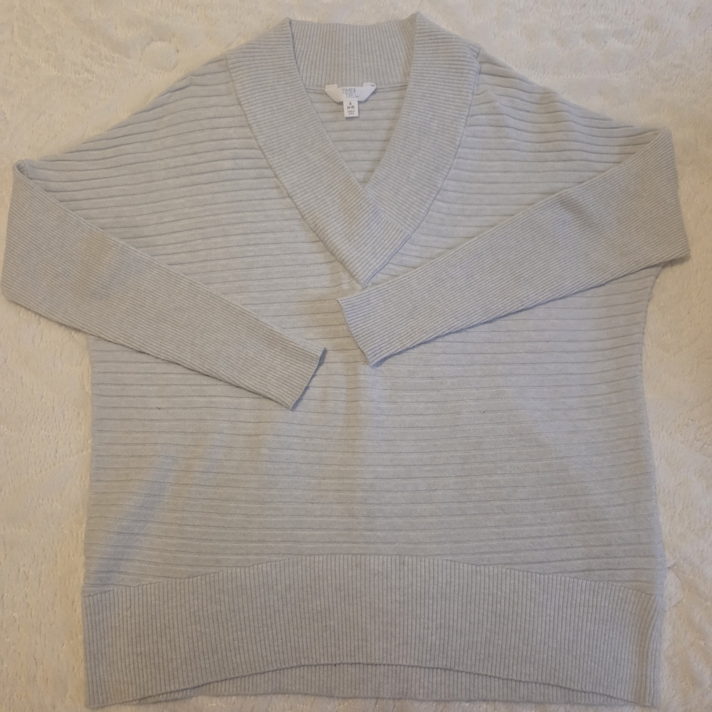 {Nwot} Time And Tru WOMENS Light Gray Long Sleeve Sweater Cozy Season Perfection